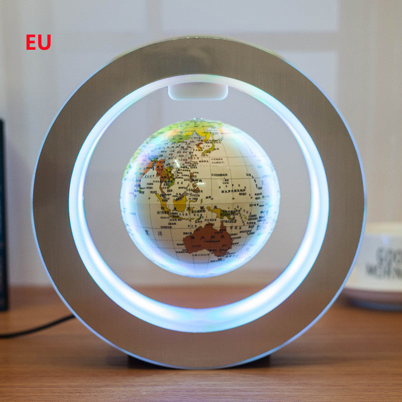 Globe flottant rond à LED : carte du monde avec lévitation magnétique